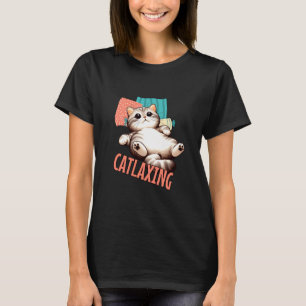 Katze Entspannend auf dem Rücken liegend Faul T-Shirt