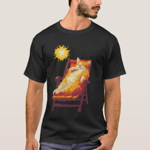 Katze entspannt unter Sommer-Sonne-Kunst T-Shirt
