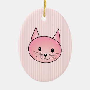 Katze. Entzückender hübscher rosa Kitty. Keramikornament