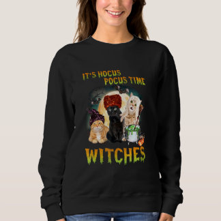 Katze Es ist Hokuspokus Zeit Hexen Halloween Desig Sweatshirt