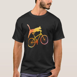 Katze fährt Fahrrad Katze auf einem Fahrrad Lustig T-Shirt