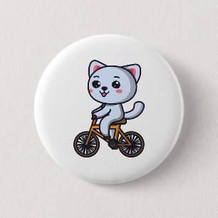 Katze fährt Fahrrad Katzen-Design-Geschenke für Fr Button