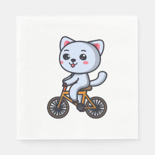 Katze fährt Fahrrad Katzen-Design-Geschenke für Fr Serviette