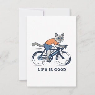 Katze fährt Rennrad Dankeskarte