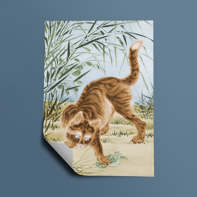 Katze fängt einen Frosch Poster (Von Creator hochgeladen)