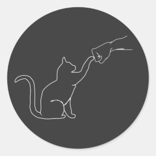 Katze Faustschlag, Katzen Liebhaber Runder Aufkleber