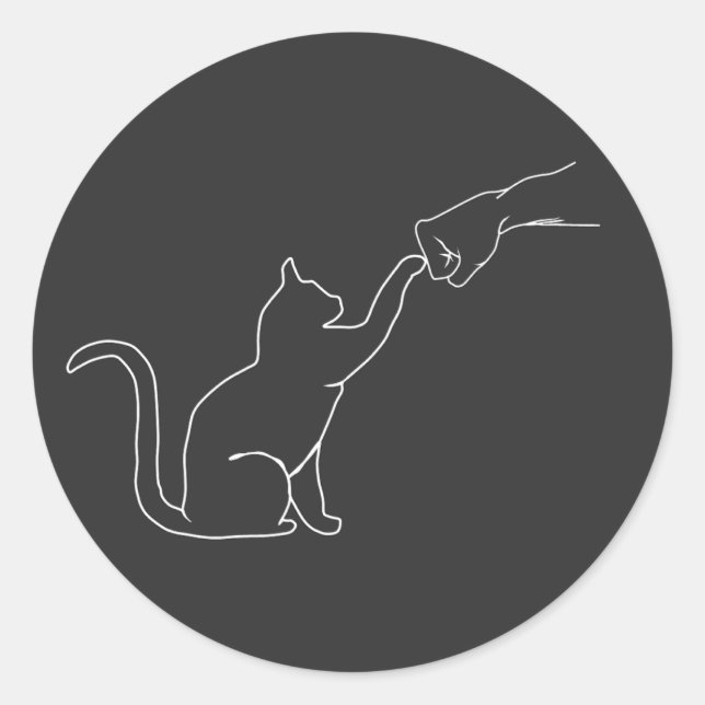 Katze Faustschlag, Katzen Liebhaber Runder Aufkleber (Vorderseite)