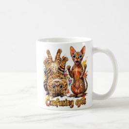 Katze Feline Katze Zwei Divas, ein Blick 👀 Lustig Kaffeetasse