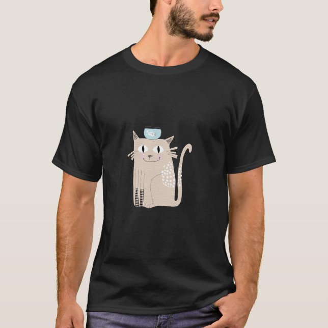 Katze & Fischglas T-Shirt (Vorderseite)