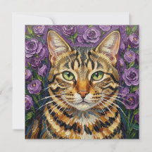 Katze & Floral | Süße künstlerische Katze