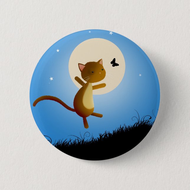 Katze folgen Ihren Träumen - Button-Abzeichen Button (Vorderseite)