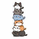 Katze Fotoskulptur Magnet<br><div class="desc">Adorable Haufen von niedlichen Kawaii Cartoon Katzen, jedes stapelt eine auf der anderen, jedes ein anderes Aussehen und Farbe.</div>