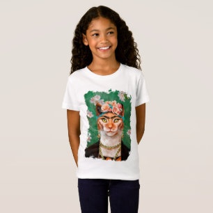 Katze Frida mit Blumen T-Shirt