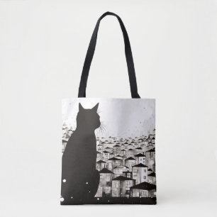 Katze Friedliche Natur Prärie Sketch Zeichnend Sti Tasche