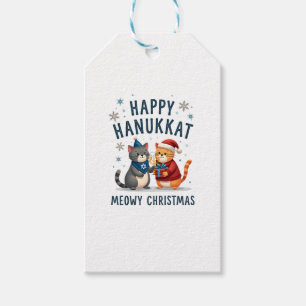 Katze Frohe Weihnachten Glückliches Chanukka Jüdis Geschenkanhänger