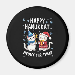 Katze Frohe Weihnachten Glückliches Chanukka Jüdis Magnet