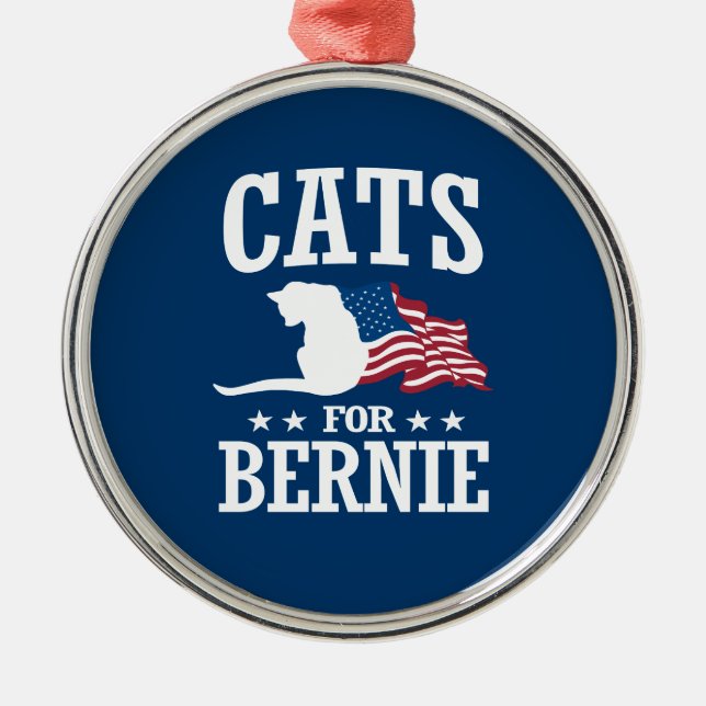 KATZE FÜR BERNIE-SANDERE ORNAMENT AUS METALL (Vorne)