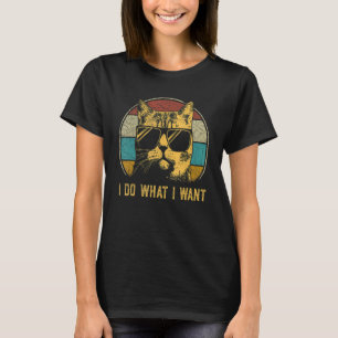 Katze für Männer Frauen Retro Ich mache was ich wi T-Shirt