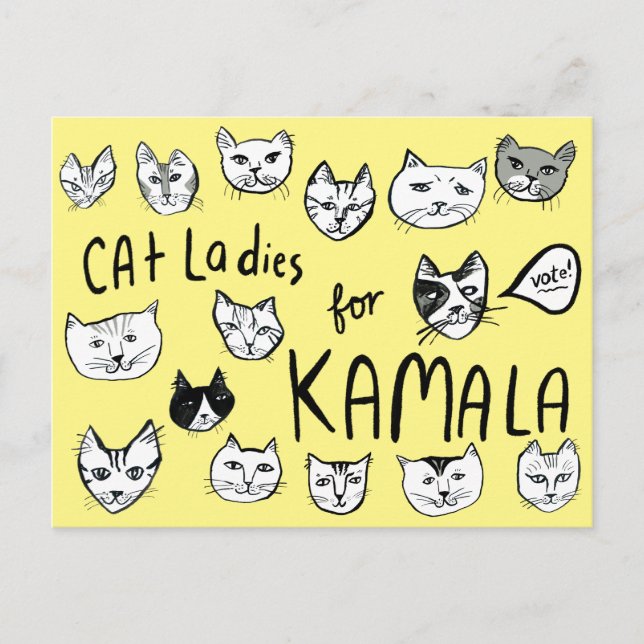 KATZE FÜR Niedliche ABSTIMMUNG IN KAMALA Postkarte (Vorderseite)