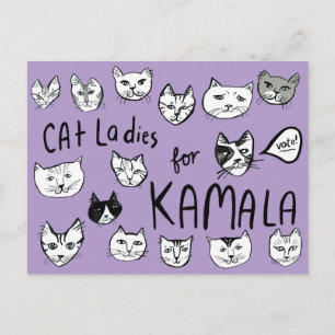 KATZE FÜR Niedliche ABSTIMMUNG IN KAMALA Postkarte