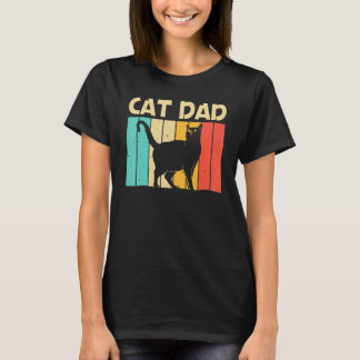 Katze für Papa Vater schwarze Katze   Katzenliebha T-Shirt