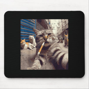 Katze Gangster Straßenkatzen Selfie Lustiges Meme Mousepad