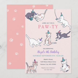 Katze Geburtstag Einladungen mit Party Katzen | Ro