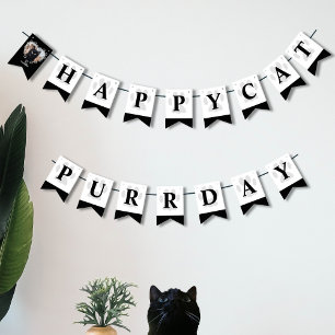 Katze Geburtstag Haustier Foto Paws Party Jagdfahn Wimpelkette