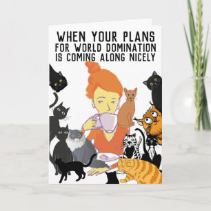 KATZE GEBURTSTAG WELTDOMINATIONSKARTE FÜR SIE KARTE