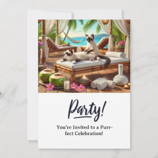 Katze Geburtstagsparty Einladungskarte