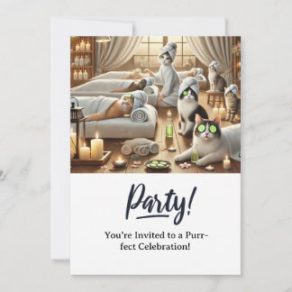 Katze Geburtstagsparty Einladungskarte