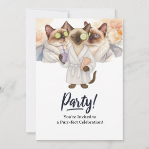 Katze Geburtstagsparty Einladungskarte