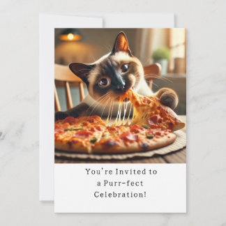 Katze Geburtstagsparty Einladungskarte