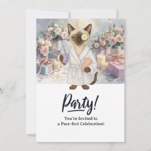 Katze Geburtstagsparty Einladungskarte