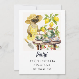 Katze Geburtstagsparty Einladungskarte