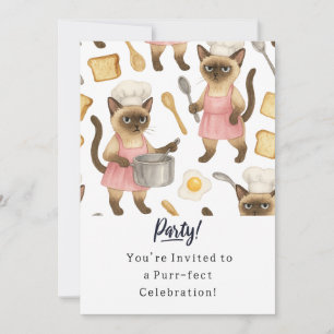Katze Geburtstagsparty Einladungskarte