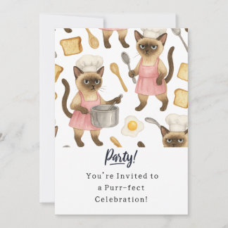 Katze Geburtstagsparty Einladungskarte