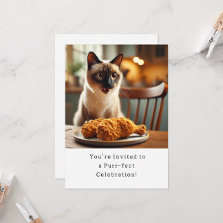 Katze Geburtstagsparty Einladungskarte