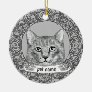 Katze Gedenk-Schmuck Keramik Ornament