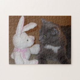 Katze gegen Hase Starren-Puzzle