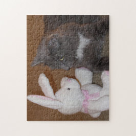 Katze gegen Hase Starren-Puzzle
