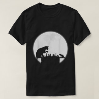 Katze gegen Maus Schach | Mondlicht-Strategie-Kuns T-Shirt
