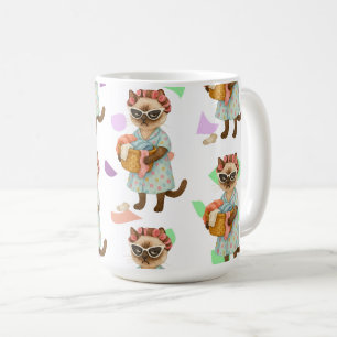 Katze geht in die Wäscherei Kaffeetasse