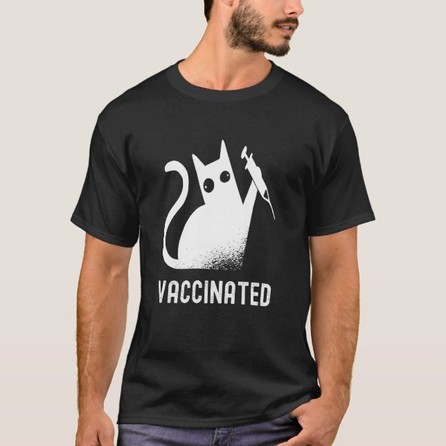 Katze geimpft   Katze  Impfstoff T-Shirt (Vorderseite)