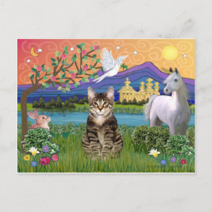 Katze -(Getigert) - Fantasieland Postkarte