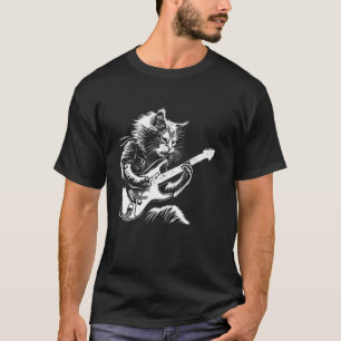 Katze Gitarrist Gitarre - Chinchilla Vater Mutter T-Shirt