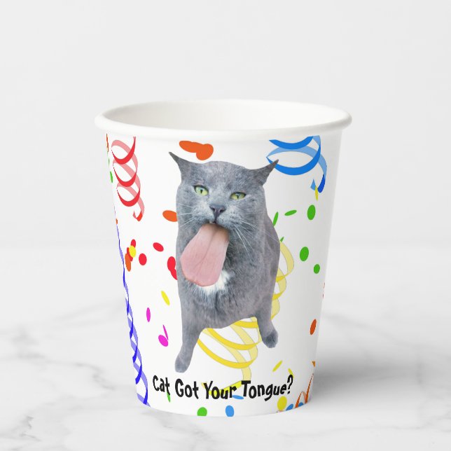 Katze Got deine Zunge? Papiergruppen Pappbecher (Vorderseite)