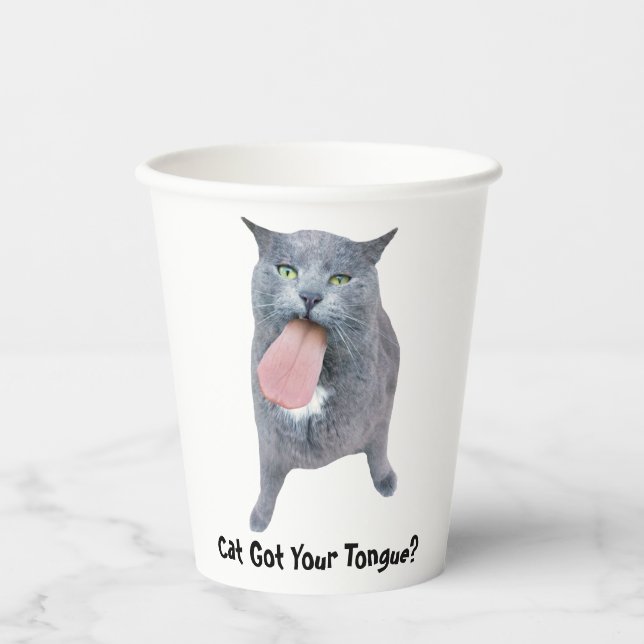 Katze Got deine Zunge? Pappbecher (Vorderseite)