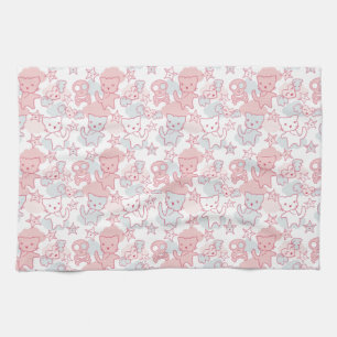 Katze Goth Totenkopf japanischer Stil Kawaii Herz Geschirrtuch