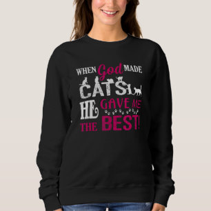 Katze Gott machte Katzen Mutter für Mädchen Kinder Sweatshirt